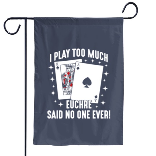 Discover Euchre Card Game Player Game Night gambler Garden Flags