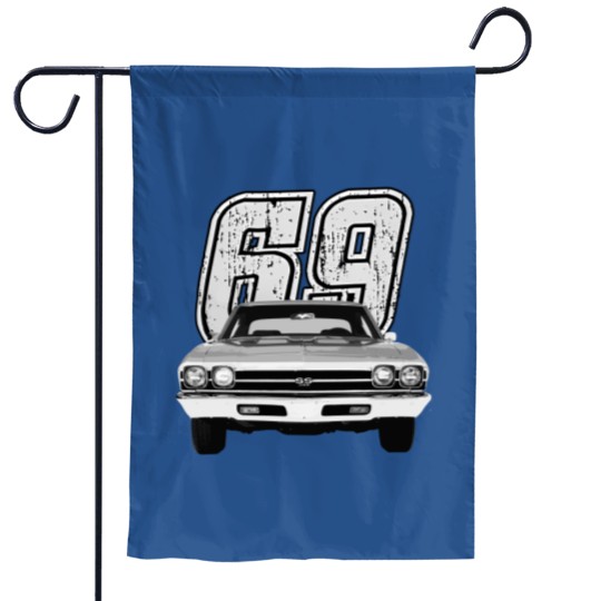 Discover 1969 Chevelle Front Grill View Silhouette Garden Flags