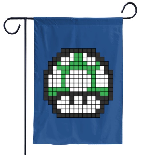 Discover 8Bit - Green Mushroom 1Up Garden Flags