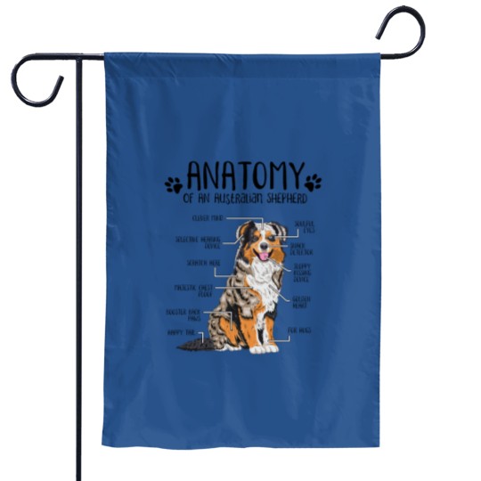 Discover Funny Australian Shepherd Anatomy Dog Lover Garden Flags