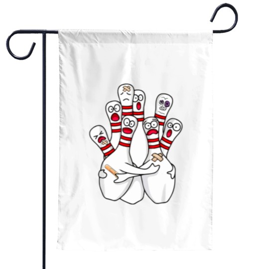 Discover Cartoon Bowling Scared Bowling Pins Funny Sport Bowler Garden Flags