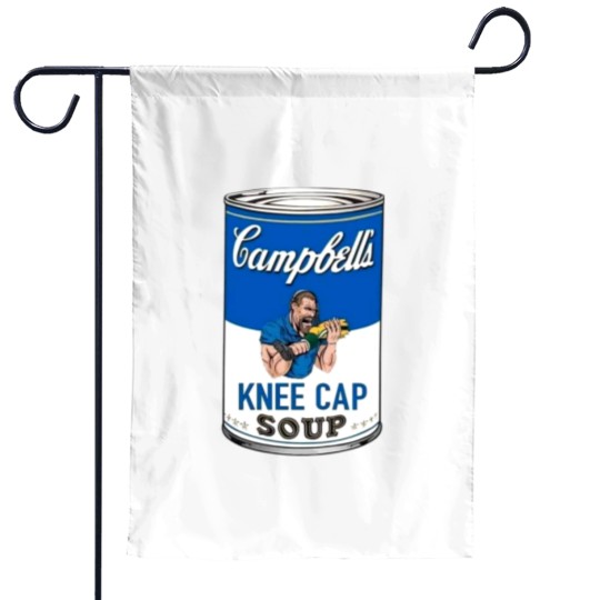 Discover Campbell's Kneecap Soup Graphic Garden Flags, Dan Campbell's Kneecap Soup Graphic