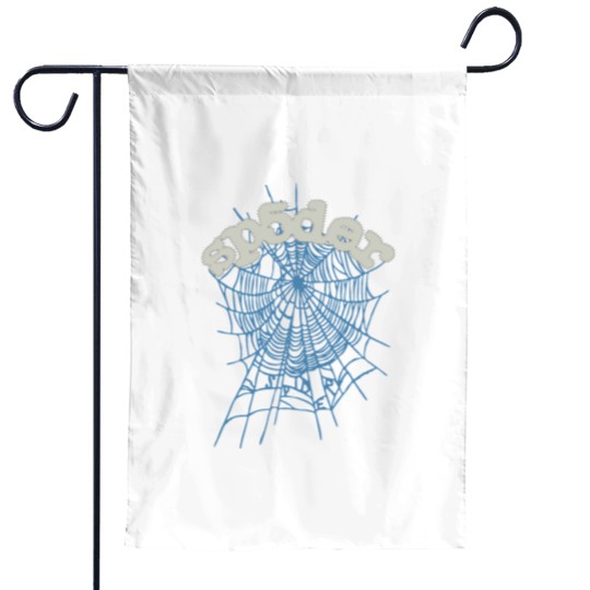 Discover Streetwear Inspired Sky Blue Web Garden Flags