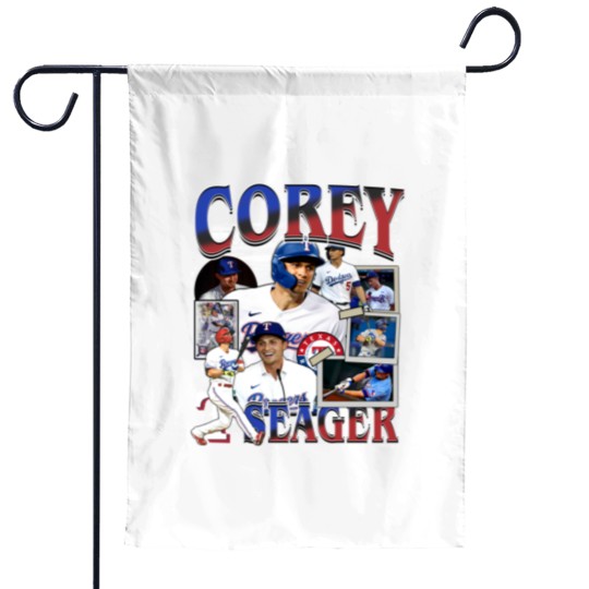 Discover Vintage 90s Graphic Style Corey Seager Garden Flags, Vintage Sport Garden Flags