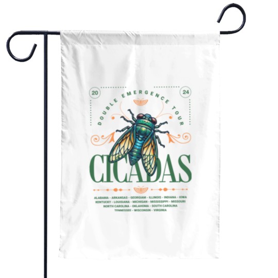 Discover Cicada 2024 Summer Tour  Garden Flags, Funny Double Emergence Unisex Cicada Garden Flags