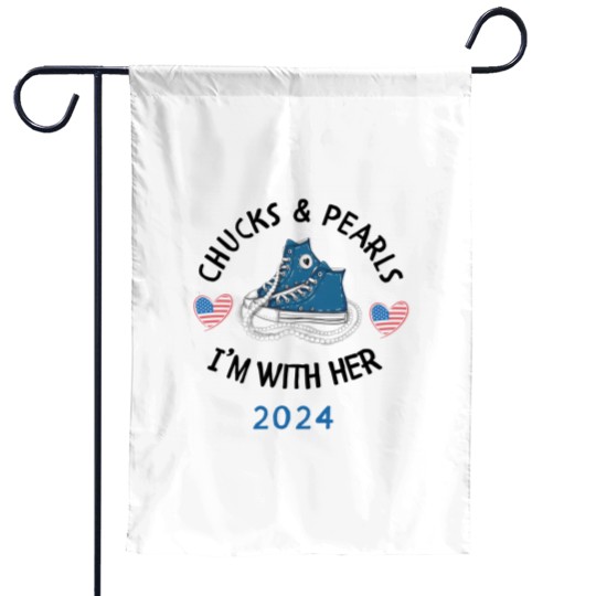 Discover Kamala Harris 2024 - Chucks and Pearls Garden Flag