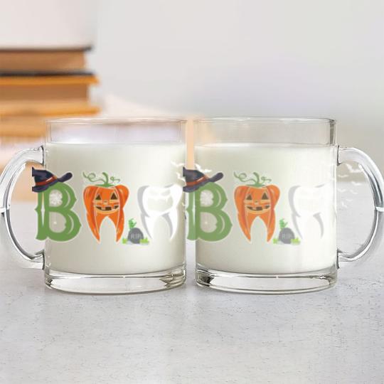 Discover Boo Dentist Pumpkin Costume Dental Assistant Halloween Glass Mugs