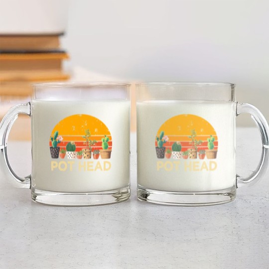 Discover Pot Head Stone Flowers Glass Mugs