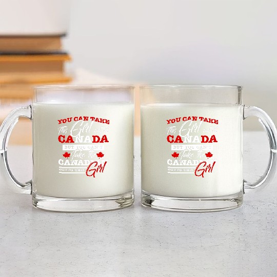 Discover Canadian Girl Women Gifts Maple Leaf Canada Glass Mugs