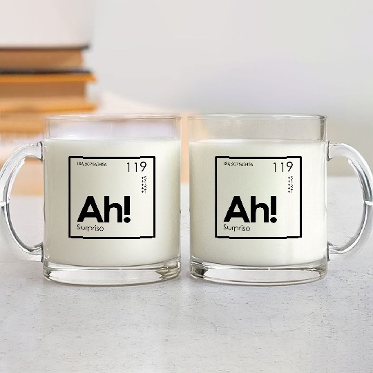 Discover Ah! The Element of Surprise Funny Periodic Table Glass Mugs