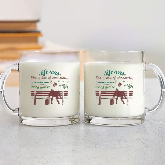 Discover Life is Like A Box of Chocolates  Unisex Glass Mugs