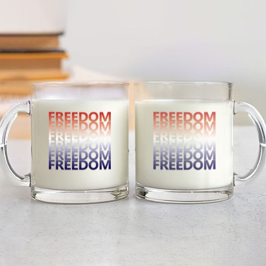 Discover Freedom Graphic Patriotic Glass Mugs