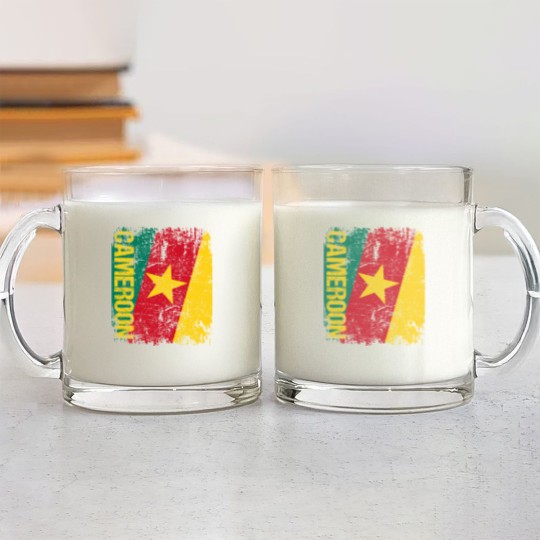 Discover Cameroon Flag Vintage Distressed Glass Mugs