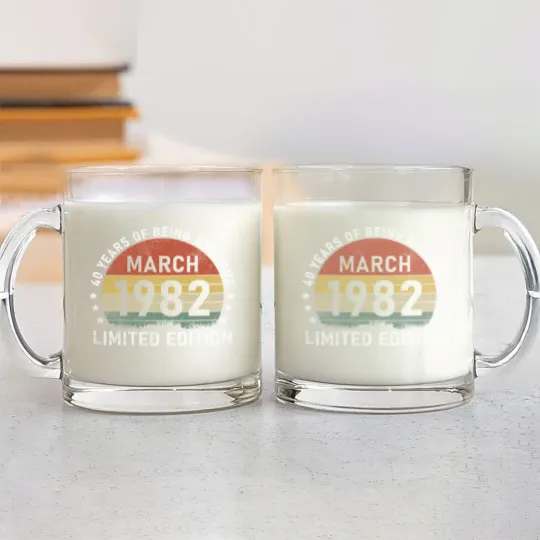 Discover Vintage March 1982 Retro 40 Glass Mugs