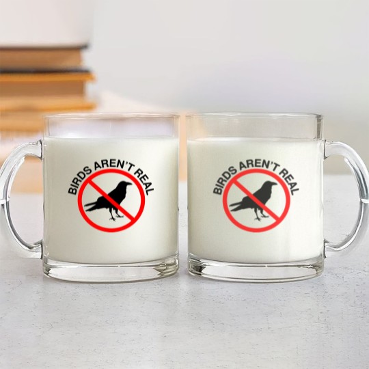 Discover Birds Aren't Real Prohibited Sign Premium Glass Mugs