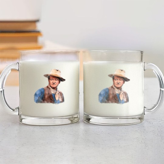 Discover John Wayne "The Duke" - Watercolor - John Wayne - Glass Mugs