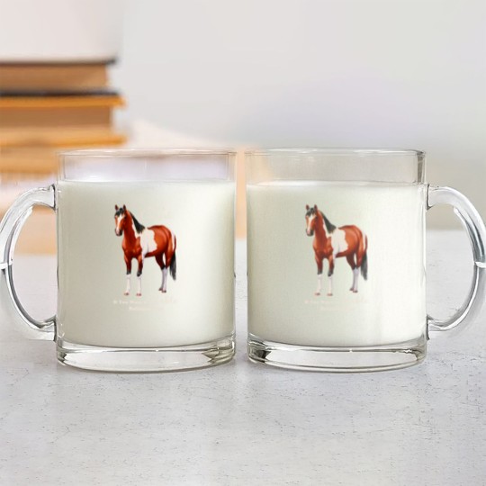 Discover Date A Cowgirl Bay Paint Horse - Horses - Glass Mugs