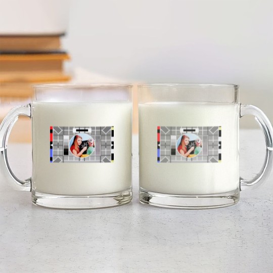 Discover BBC test card F featuring 008 Glass Mugs