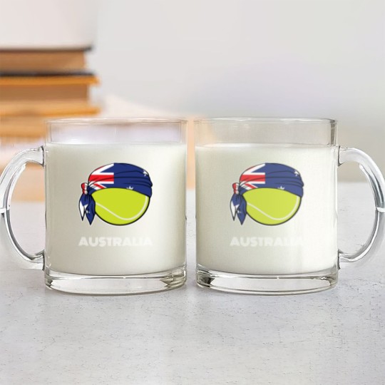 Discover Australia Mens Tennis Top for Australian players, Glass Mugs