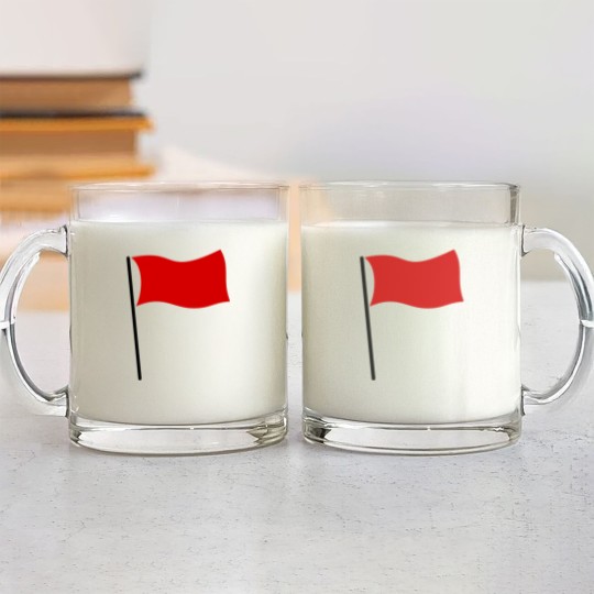 Discover red flag Glass Mugs