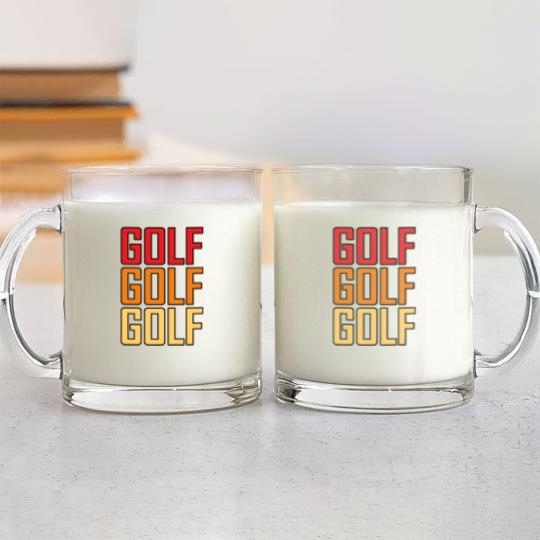 Discover Golf Golf Golf Glass Mugs