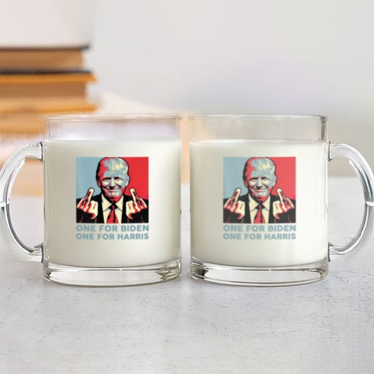 Discover Middle Finger Biden Republican American Flag Glass Mugs