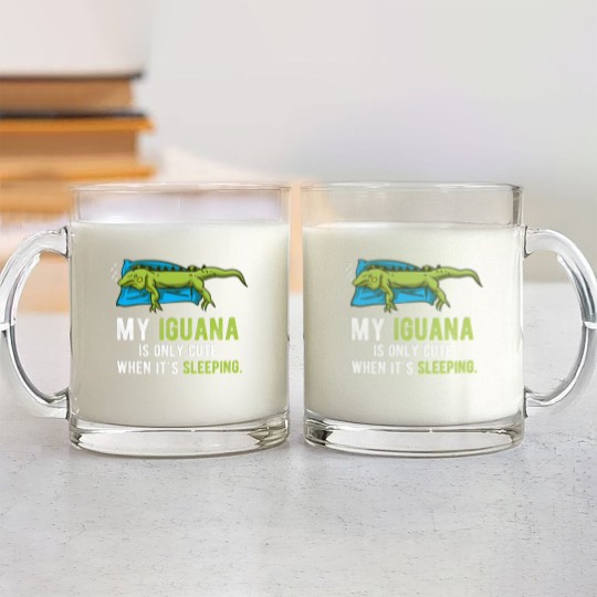 Discover Lazy Pet Reptile Lizard Animal Sleeping Iguana Glass Mugs