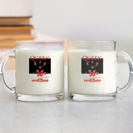 Discover Queen Band Aniversary 50Th, Country Music Glass Mugs, Retro Glass Mugs