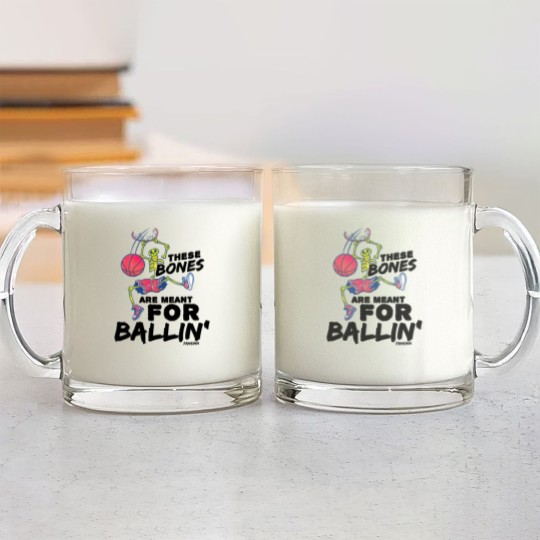 Discover Halloween basketball skeleton Glass Mugs