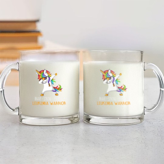 Discover Brave Strong Fearless LEUKEMIA Support LEUKEMIA Awareness Gifts - Leukemia Cancer Awareness - Glass Mugs