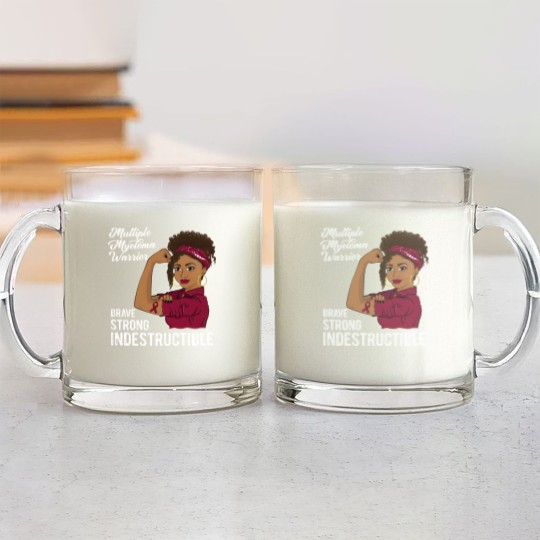 Discover Multiple Myeloma Warrior Indestructible Black Girl Awareness - Multiple Myeloma - Glass Mugs