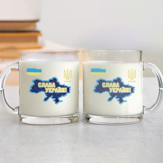 Discover Glory to Ukraine Map Football Team Glass Mugs