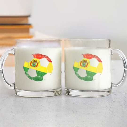 Discover Bolivia Soccer Ball Flag Glass Mugs