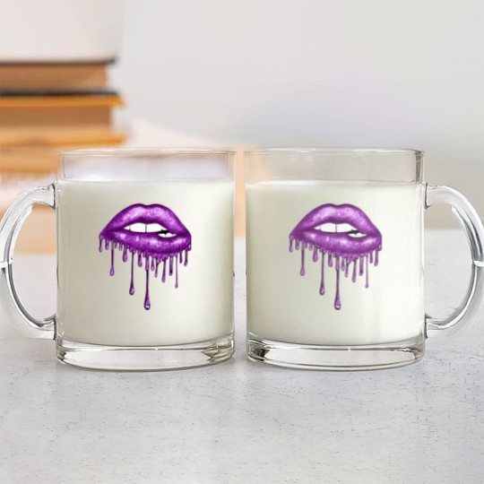 Discover Drip Purple Lips - Lips - Glass Mugs