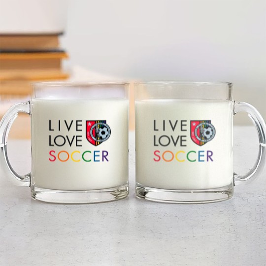 Discover Live Love Soccer - Live Love Soccer - Glass Mugs
