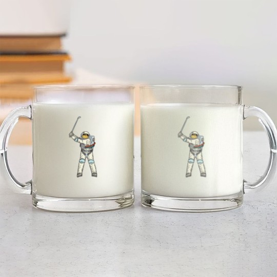 Discover Astronaut golfer Glass Mugs