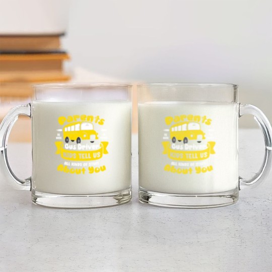 Discover Funny School Bus Driver Operator Gift Glass Mugs