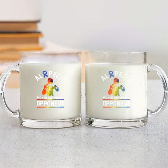 Discover Alopecia Awareness Hair Loss Warrior Beat Glass Mugs