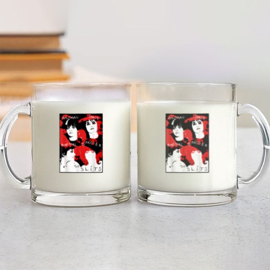 Discover the slits band punk rock distressed colorful grungy vintage Glass Mugs