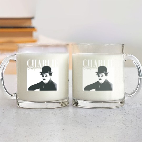 Discover Charlie Chaplin Glass Mugs, The Tramp Fan Glass Mugs, Charles Spencer Chaplin Vintage 90s Glass Mugs