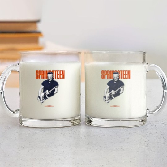 Discover Springsteen and the E Street Band 2023 World Tour Guitar Glass Mugs - Vintage Springsteen World Tour 23 Glass Mugs