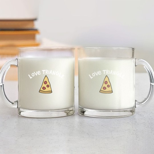 Discover Love Triangle Pizza Crusher Glass Mugs