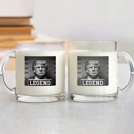 Discover Donald Trump Mug Shot Legend Glass Mugs, Donald Trump Glass Mugs