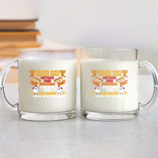 Discover Chicken Wing Macaroni Song Foodie Music Lover Glass Mugs