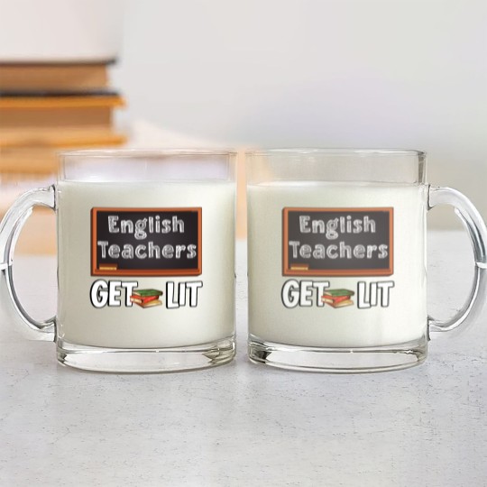 Discover Book Chalk Teacher English Literature Blackboard Glass Mugs