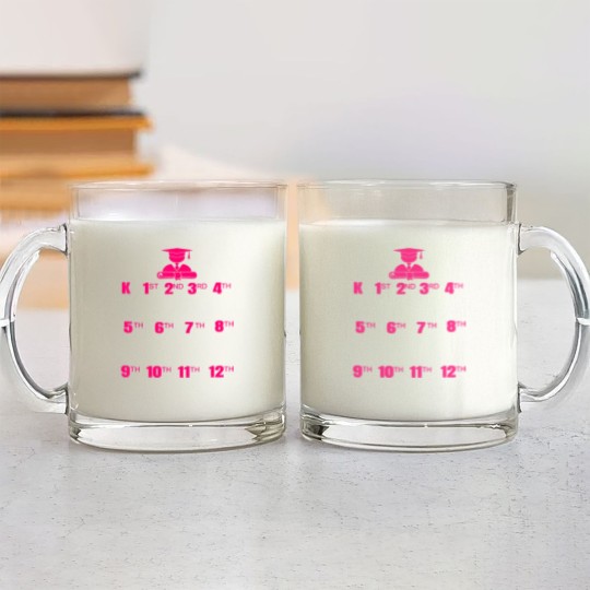 Discover handprint chart grow with me school year growth Glass Mugs