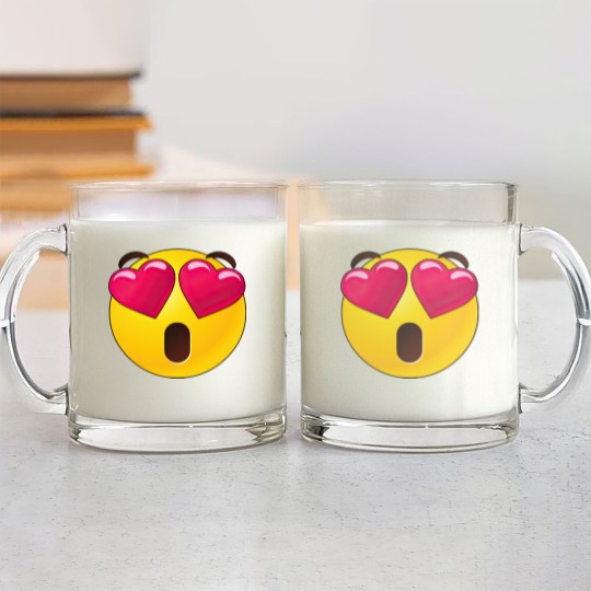 Discover Emoji Heart Eyes Valentines Glass Mugs