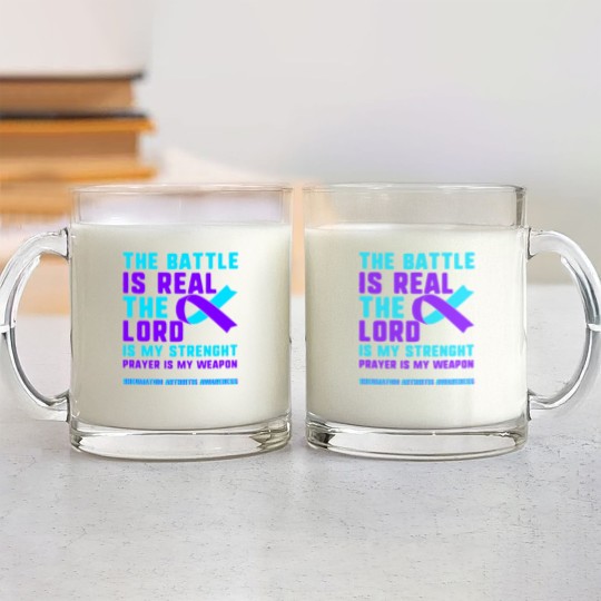 Discover Rheumatoid Arthritis Awareness Glass Mugs, The Battle Glass Mugs