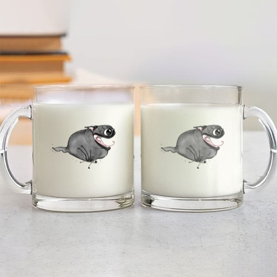 Discover Zoomies!!! (black pug) - Black Pug - Glass Mugs