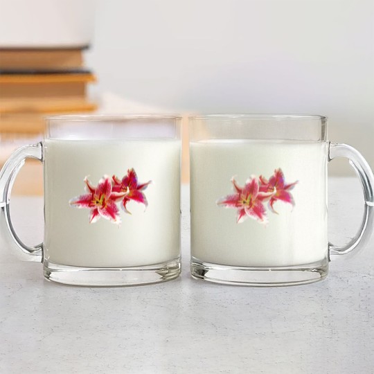 Discover Stargazer Lily Pair Glass Mugs